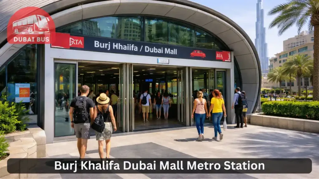 Entrance of Burj Khalifa Dubai Mall Metro Station in Dubai