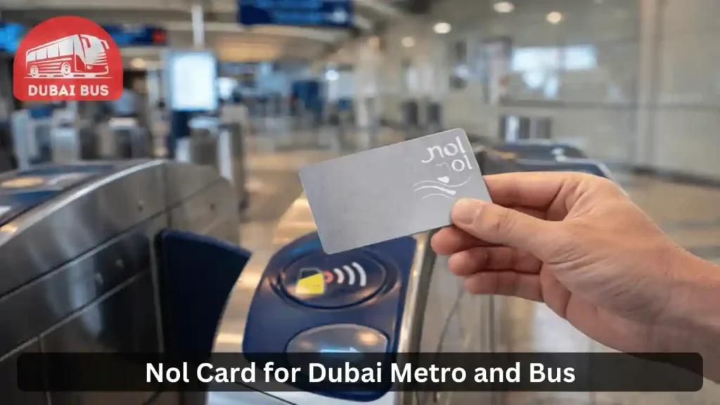 Nol card used for Dubai metro and bus travel